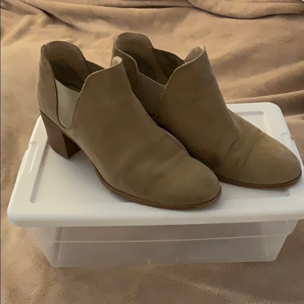Zara Tan Suede Ankle Booties